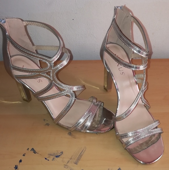Metallic Cage Heels - Picture 1 of 4